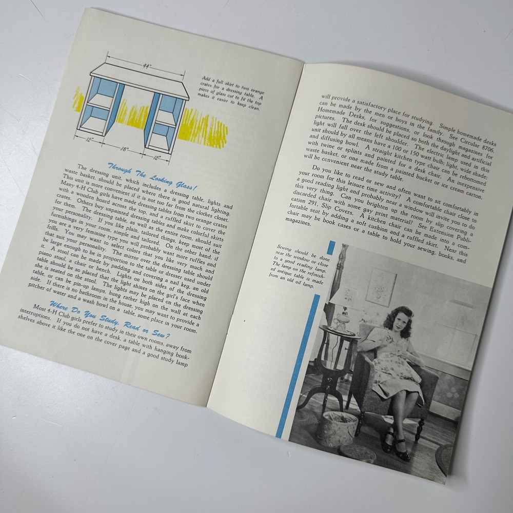 Vtg 1954 4-H Your Room Booklet Lillian Keller U of Tennessee Extension Service - Picture 5 of 7